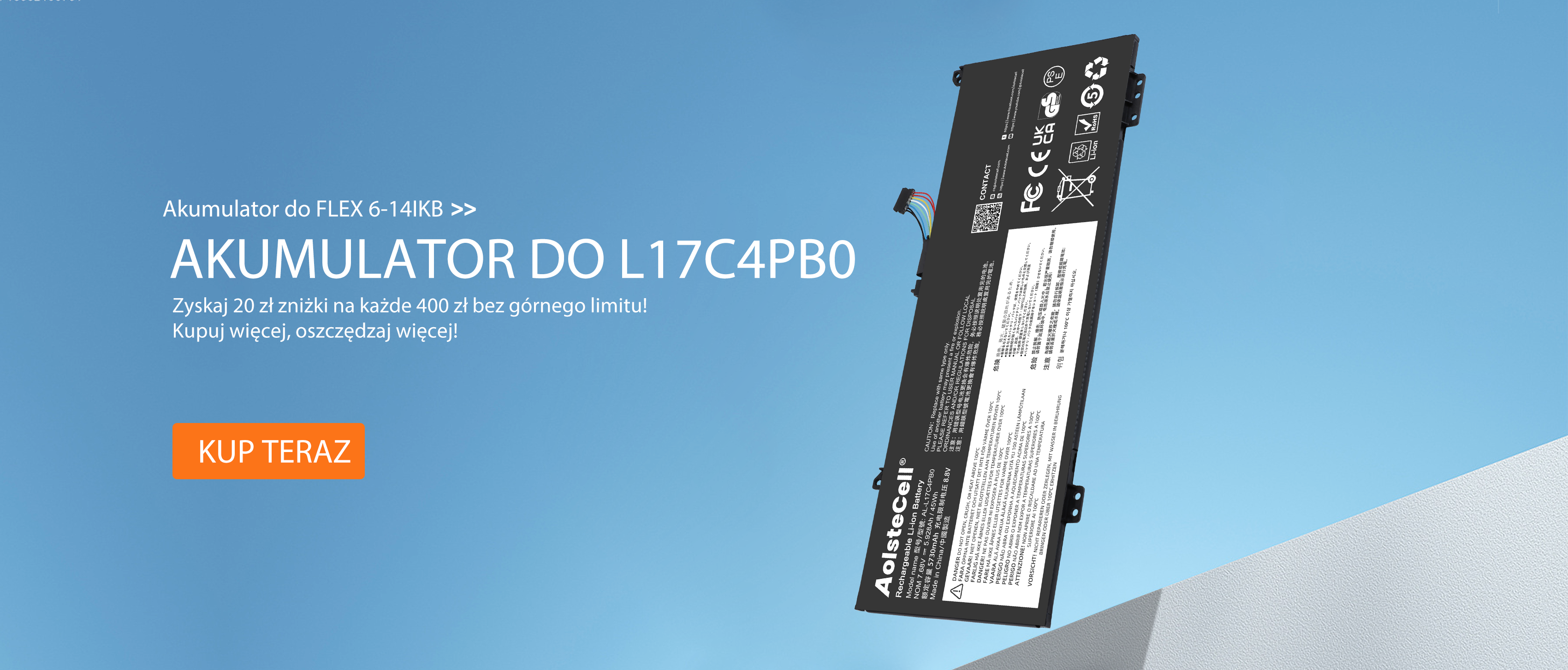Bateria do Lenovo L17C4PB0