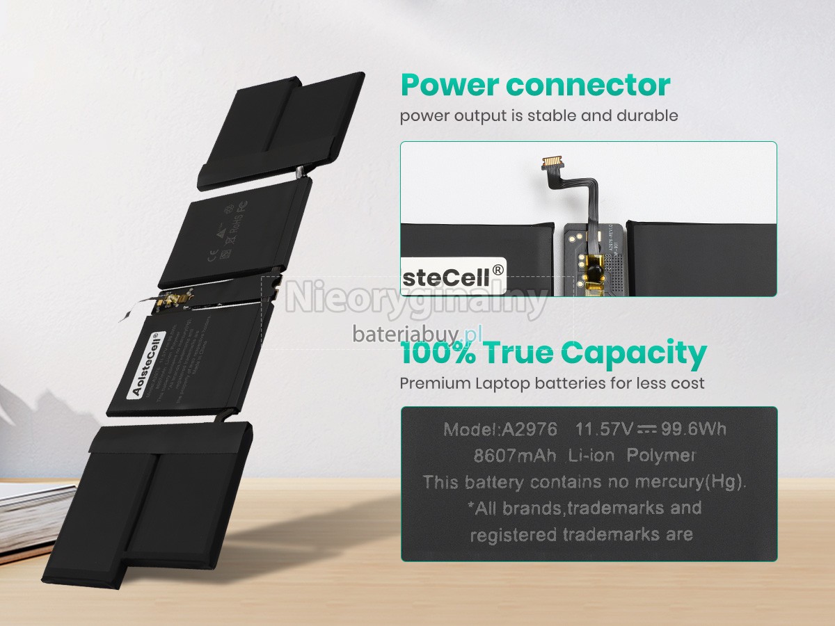 Apple MacBook Pro 16-inch M3 Pro Late 2023 A2991 EMC 8408 bateria