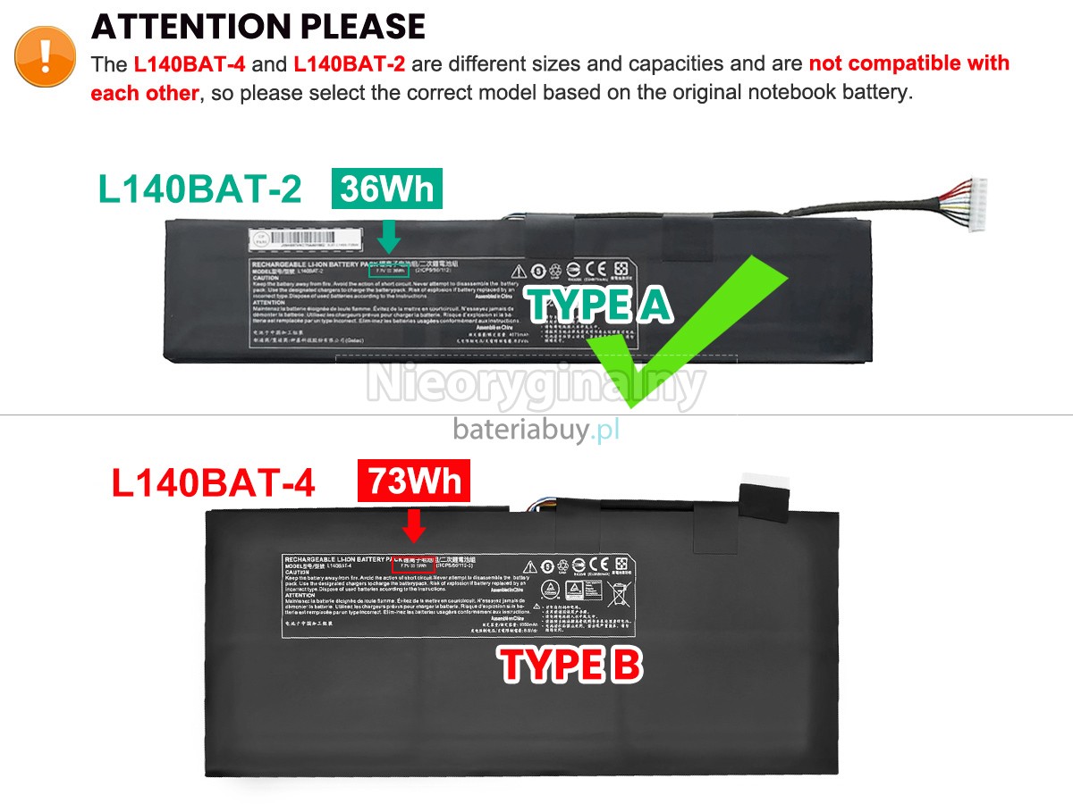 Clevo L140MU bateria