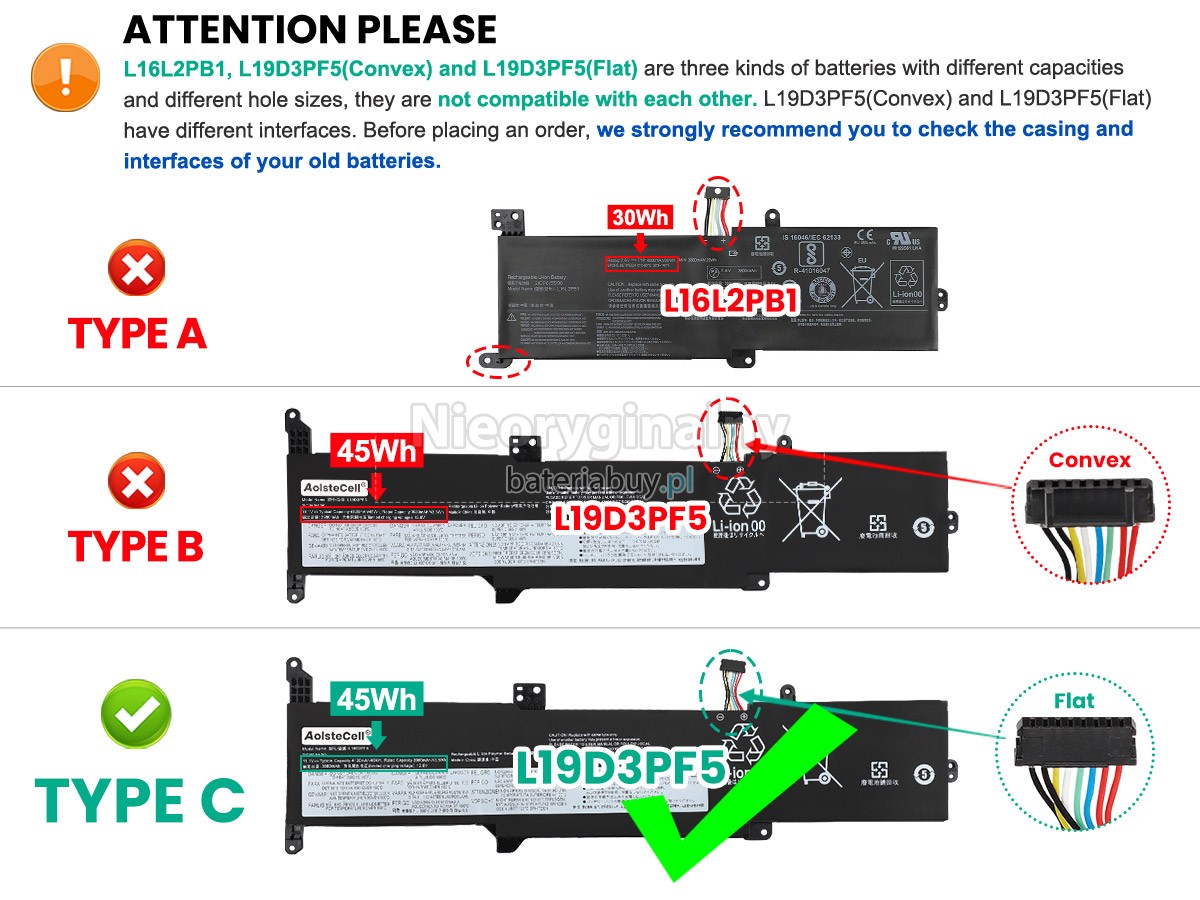 Lenovo IdeaPad 3-15ITL05-81X800F7GE bateria