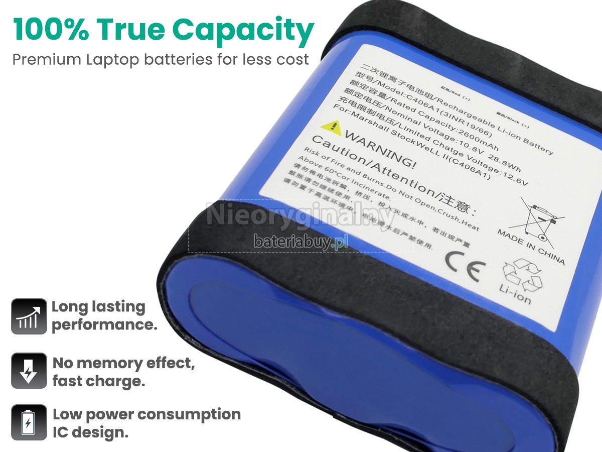 Marshall STOCKWELL II C406A1 bateria