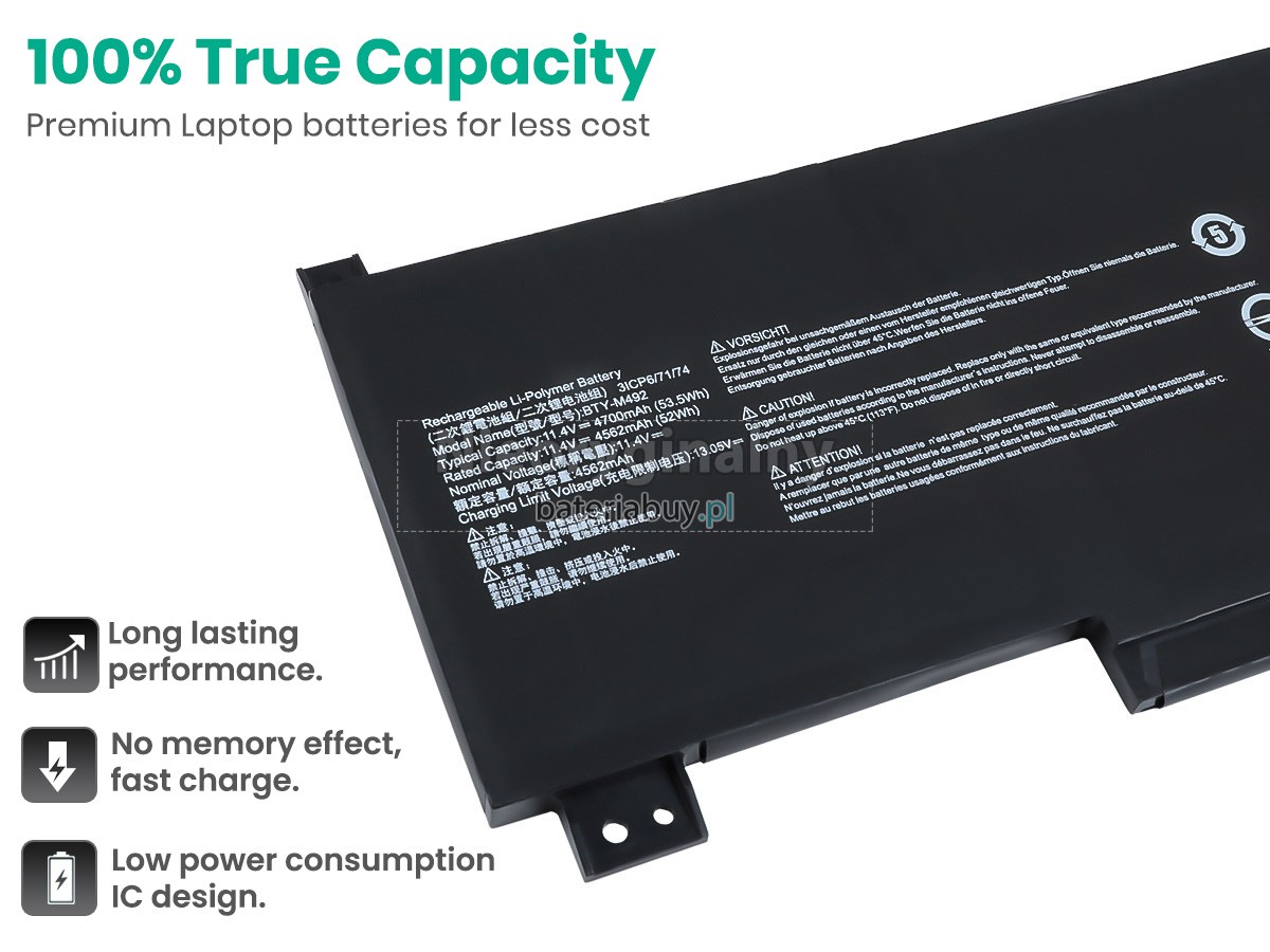 MSI PRESTIGE 14 A12UC-230XES bateria